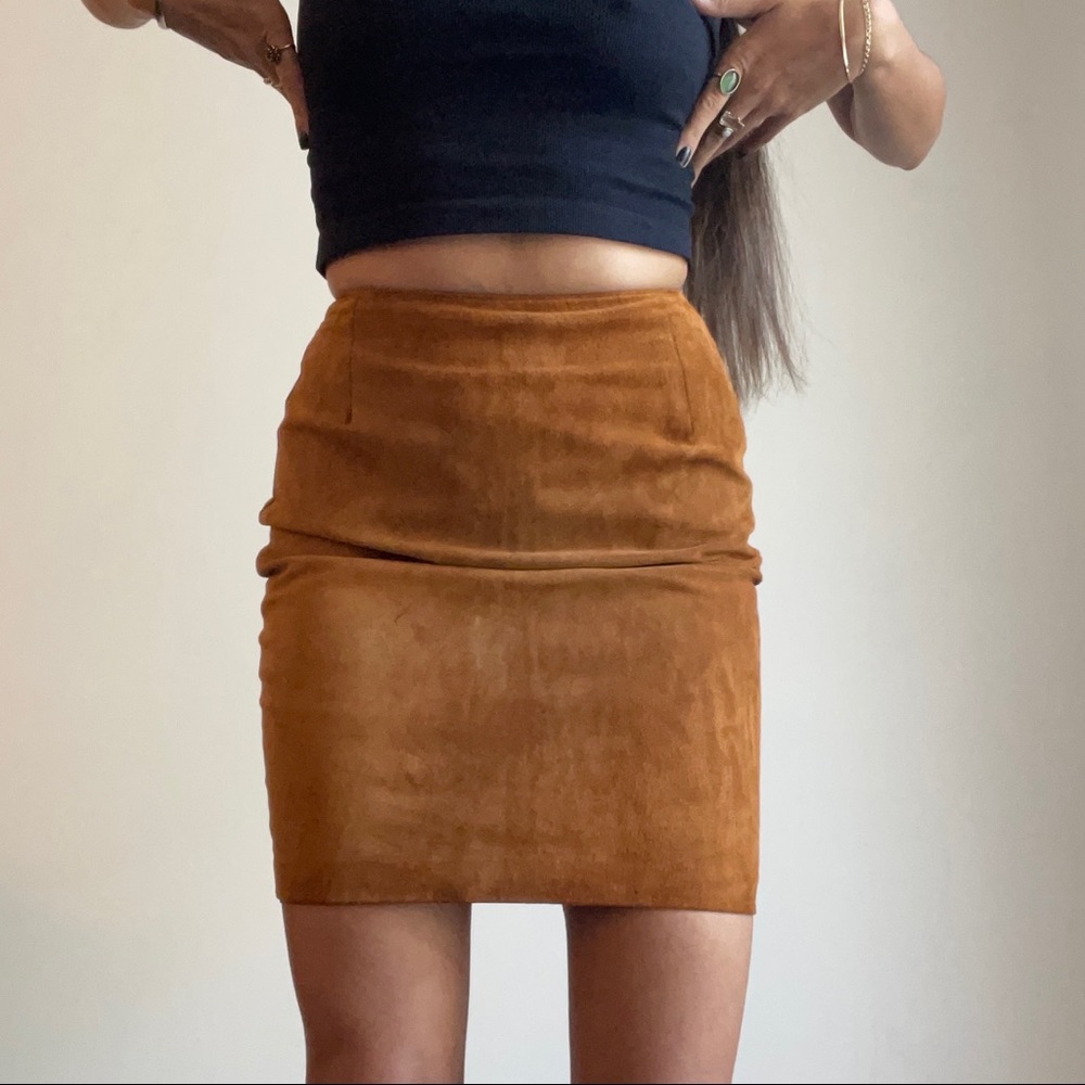 Vintage genuine suede mini skirt